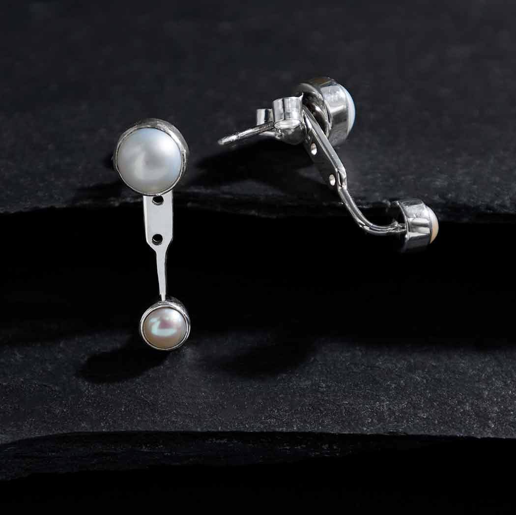 Sterling Silver Pearl Ear Jacket