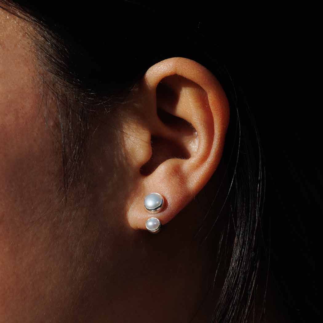 Sterling Silver Pearl Ear Jacket