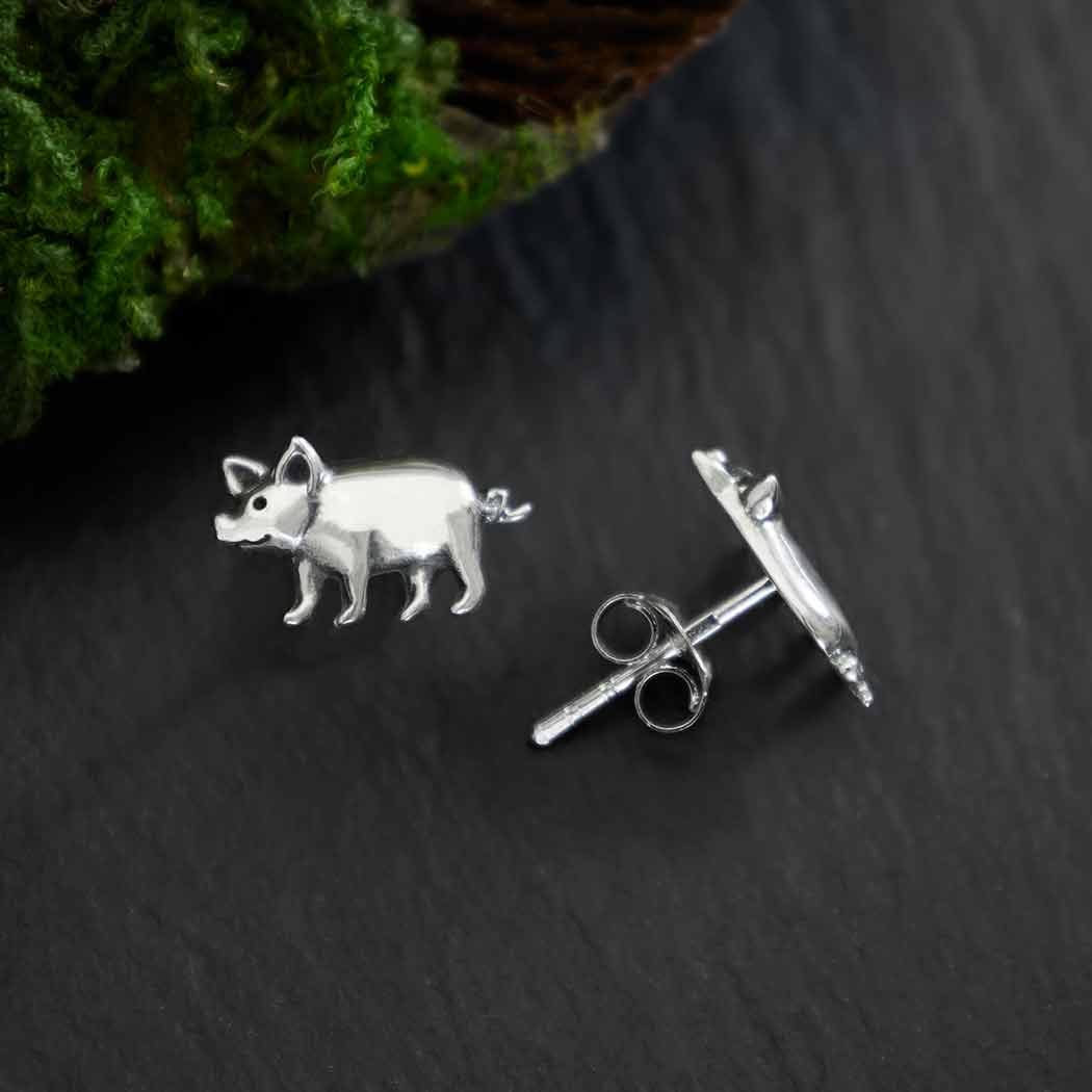 Sterling Silver Piggie Post Earrings