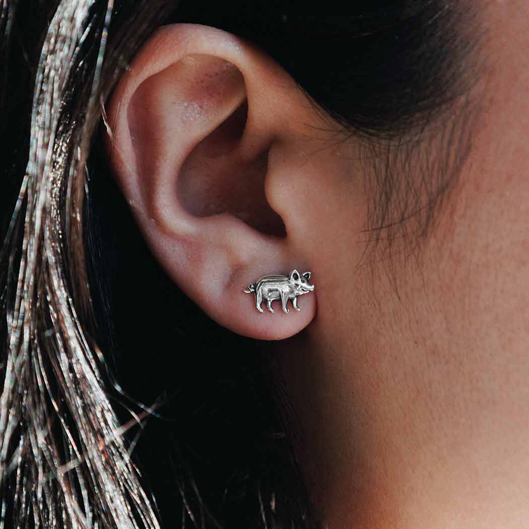 Sterling Silver Piggie Post Earrings