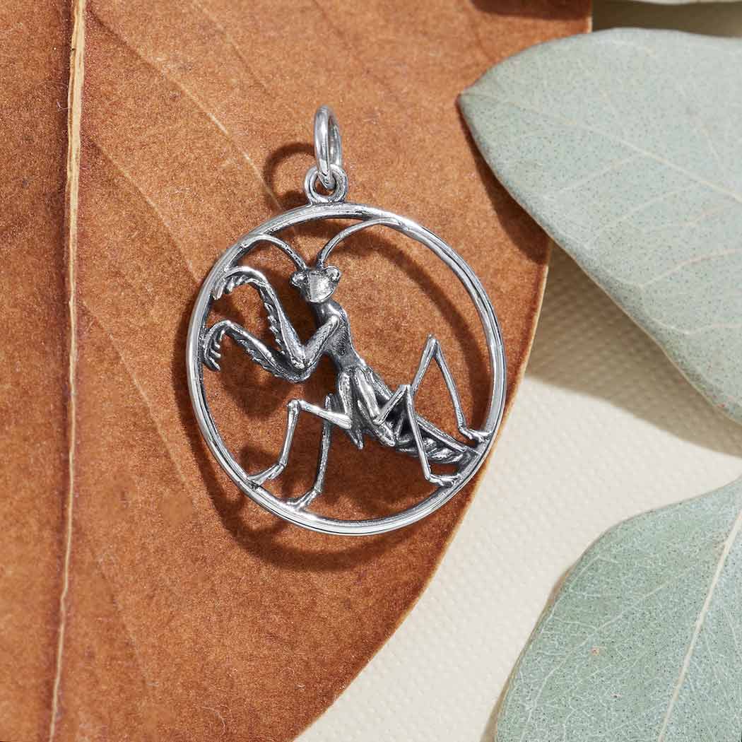 Sterling Silver Praying Mantis Pendant