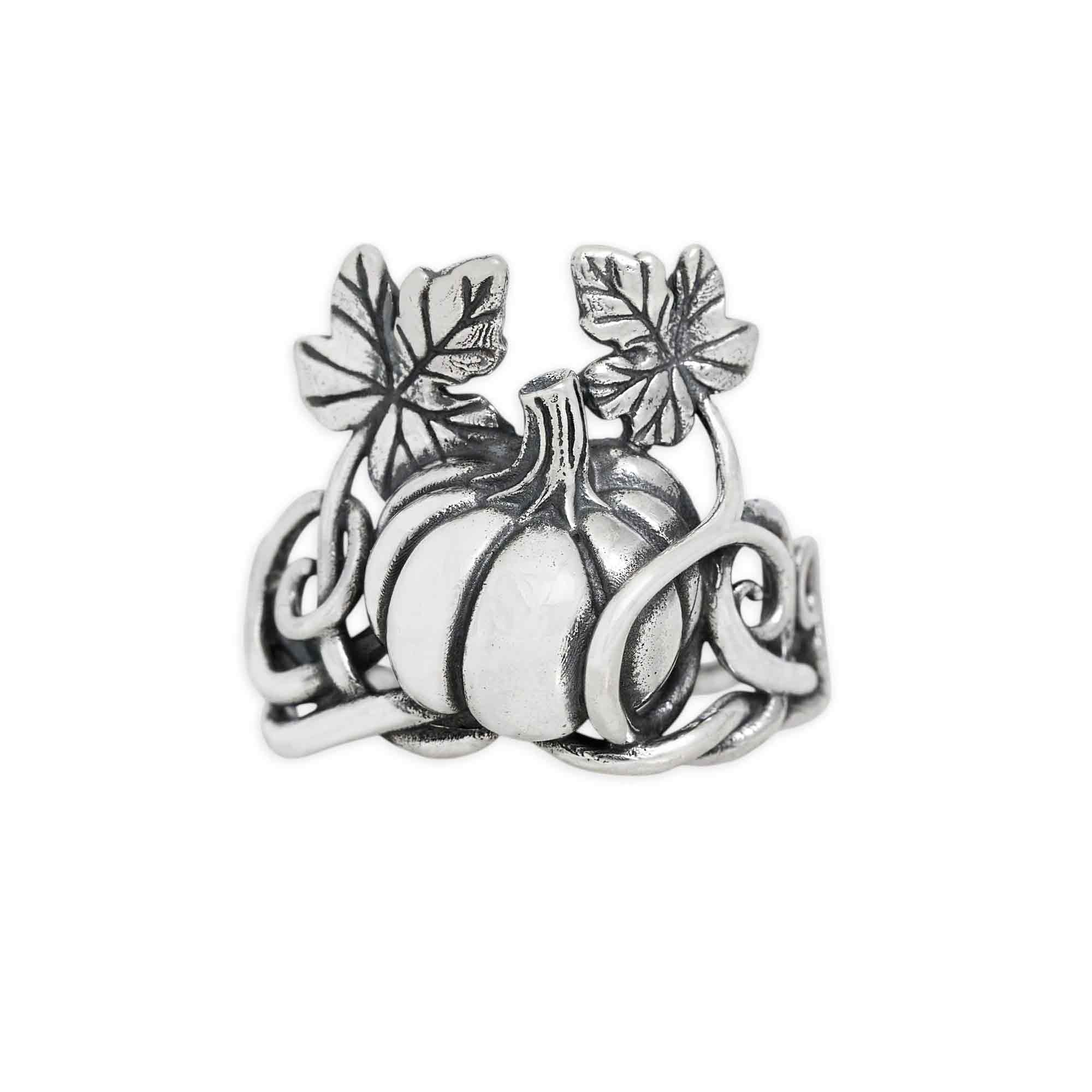 Sterling Silver Pumpkin Vine Ring - Poppies Jewelry