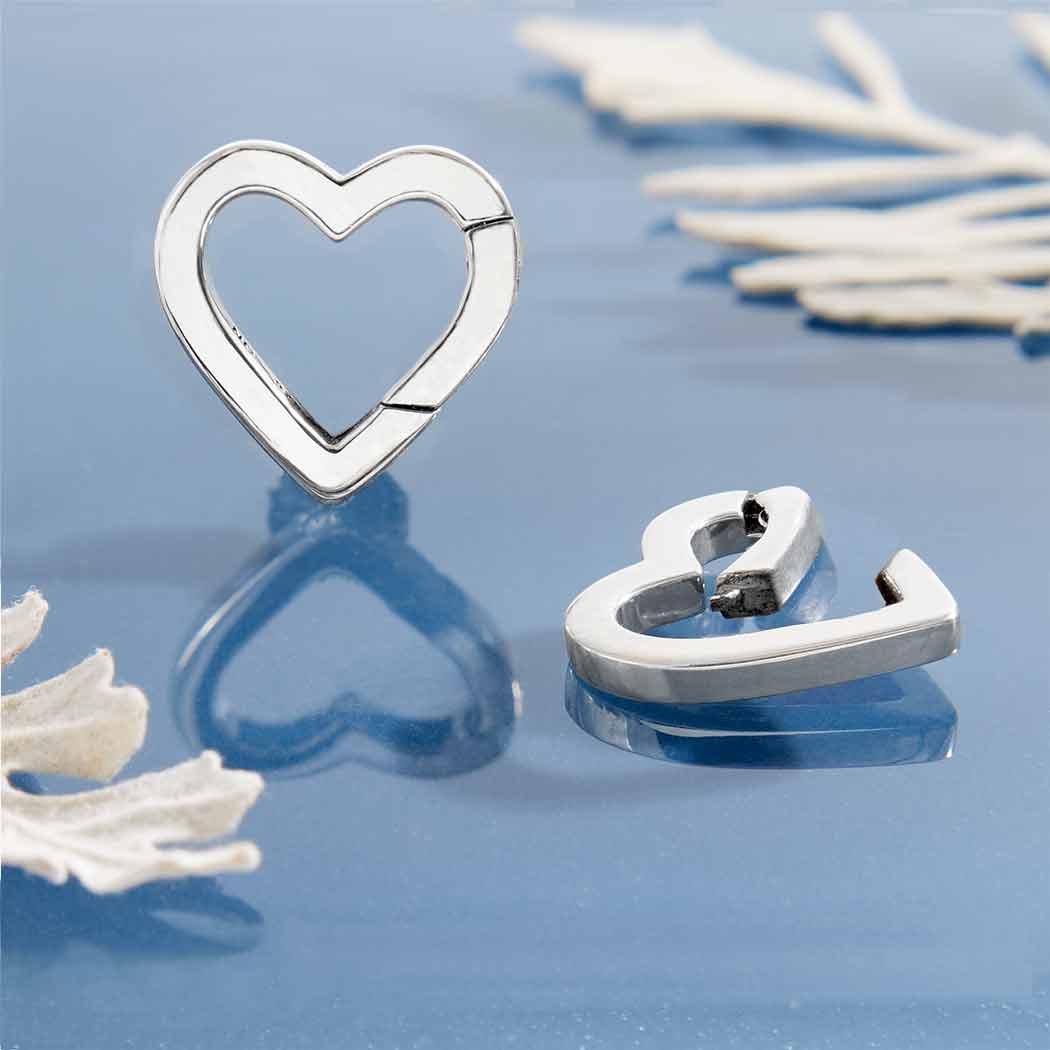 Sterling Silver Removable Heart Charm Holder - Poppies Beads N' More