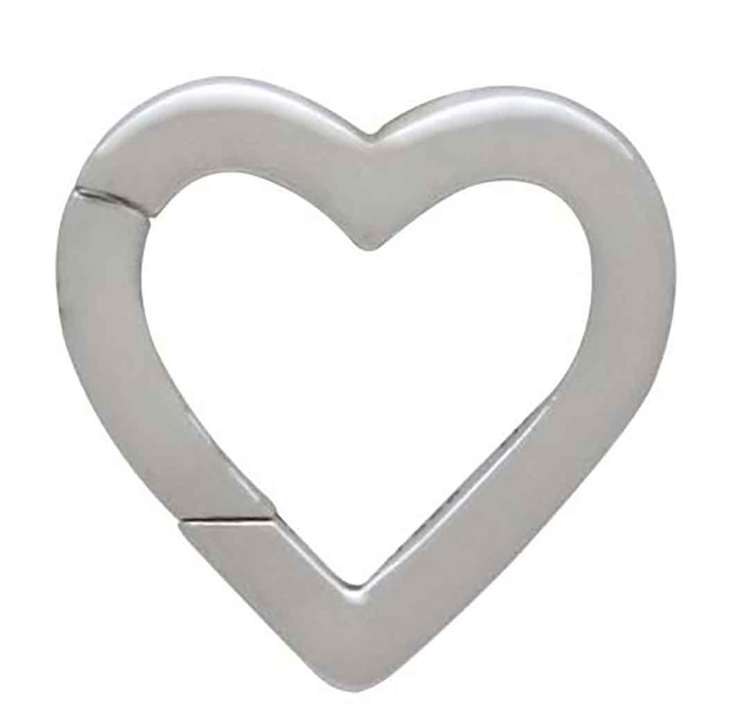 Sterling Silver Removable Heart Charm Holder - Poppies Beads N' More