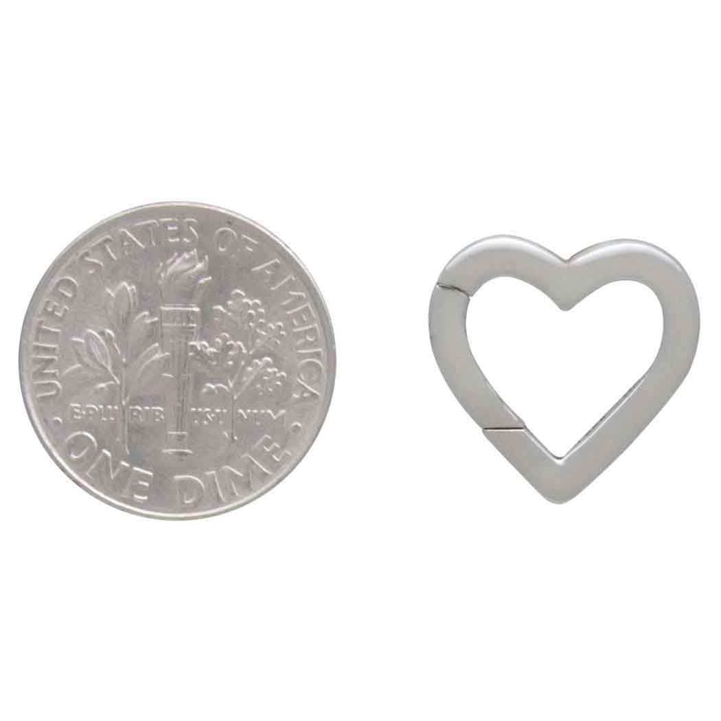 Sterling Silver Removable Heart Charm Holder - Poppies Beads N' More