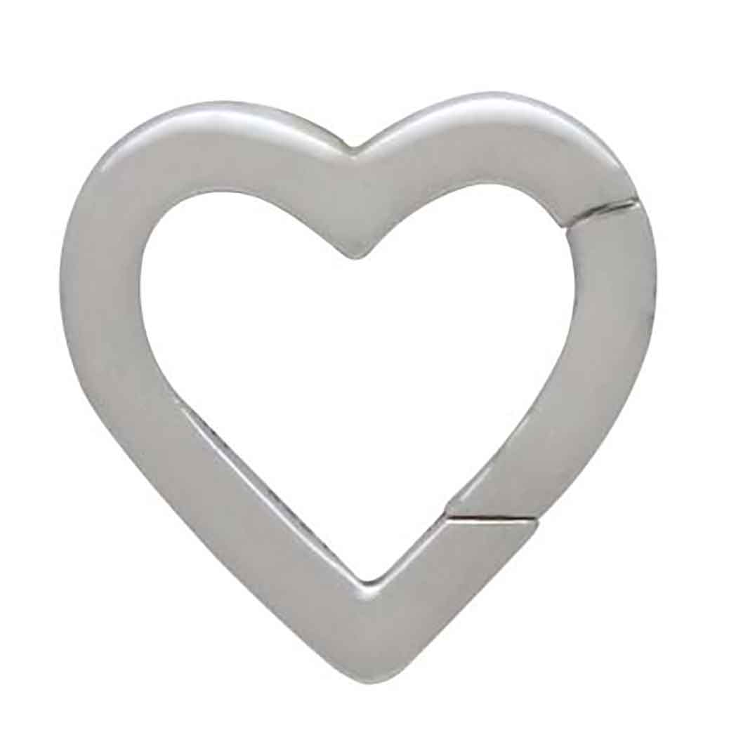 Sterling Silver Removable Heart Charm Holder - Poppies Beads N' More