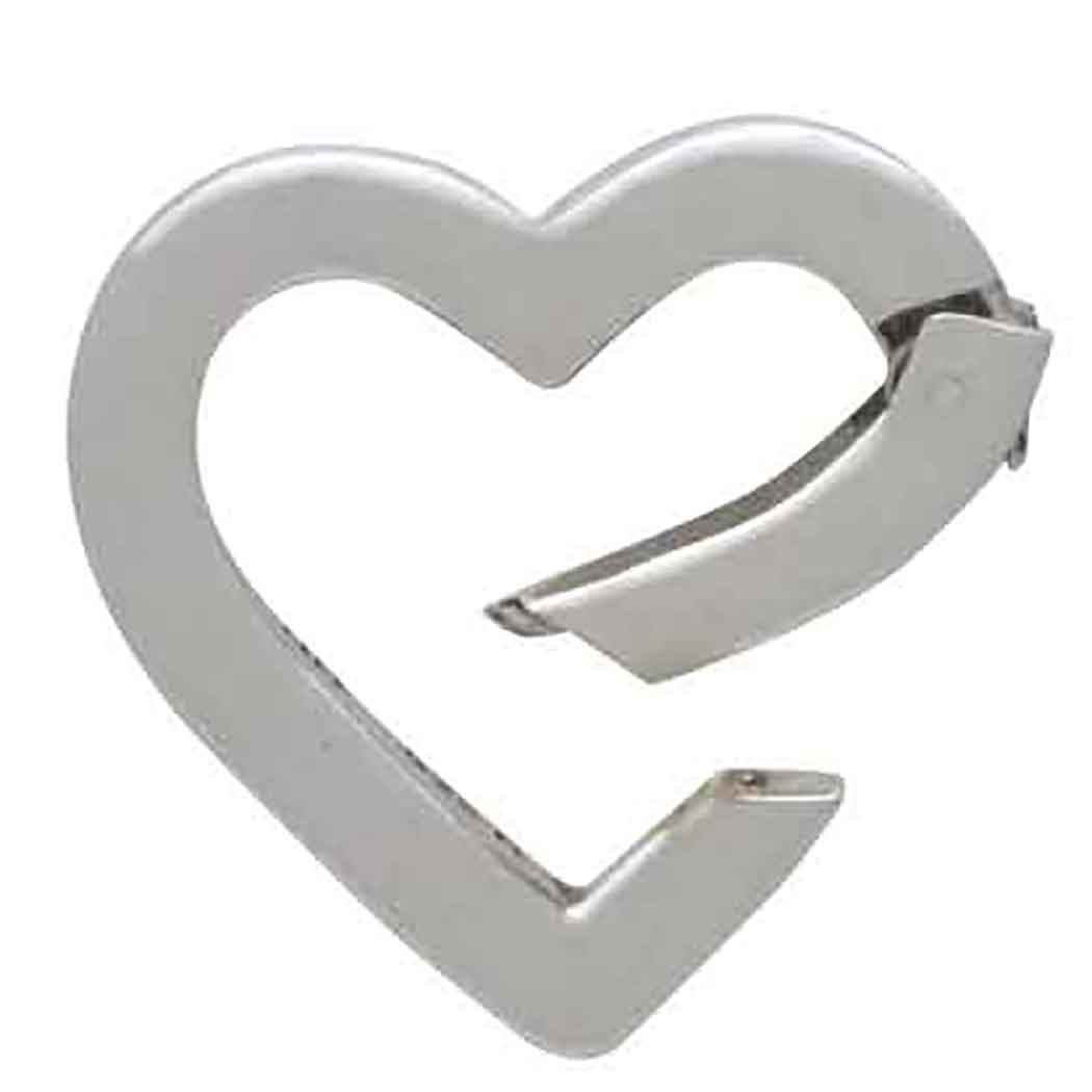 Sterling Silver Removable Heart Charm Holder - Poppies Beads N' More