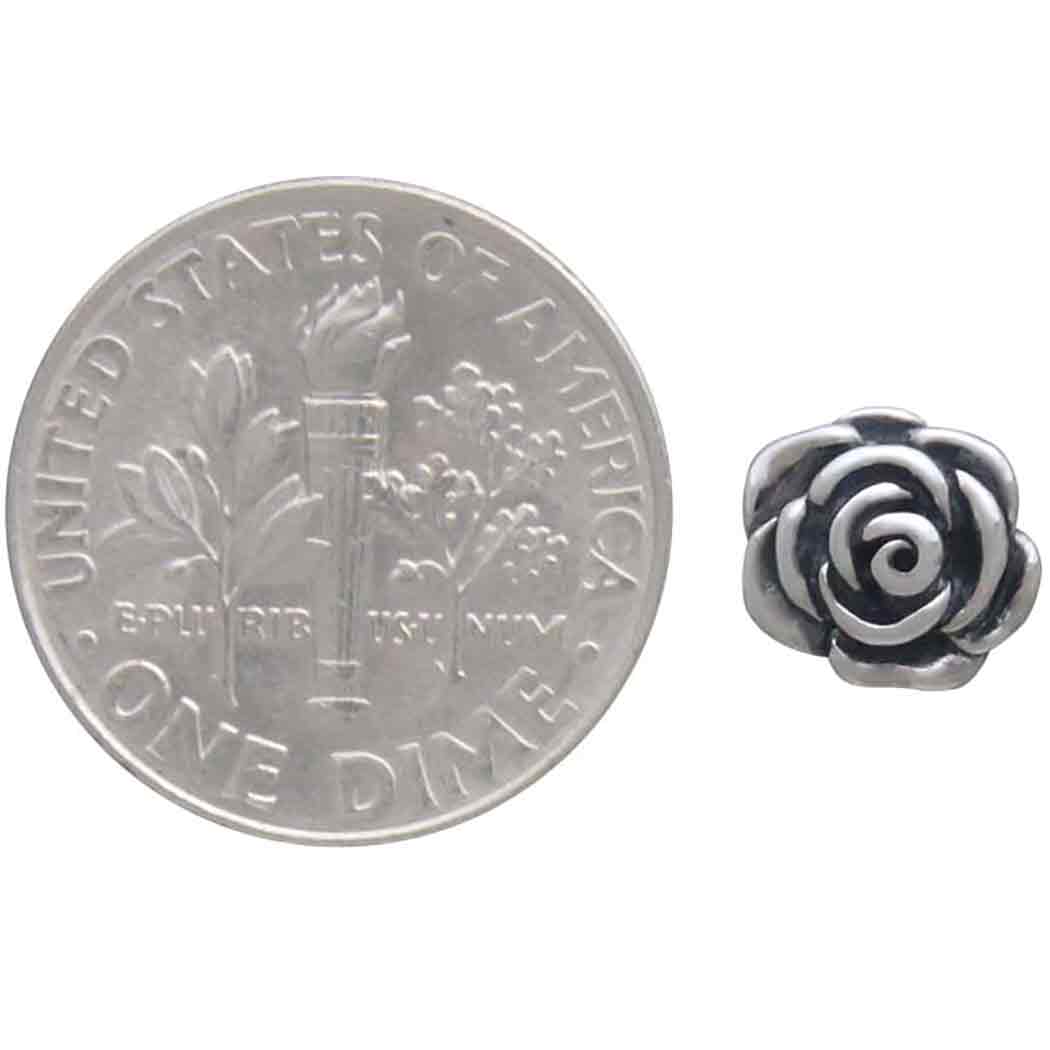 Sterling Silver Rose Post Earrings - Poppies Jewelry