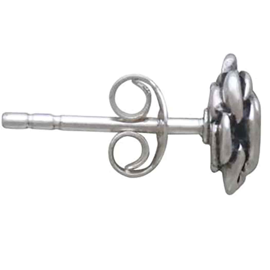 Sterling Silver Rose Post Earrings - Poppies Jewelry