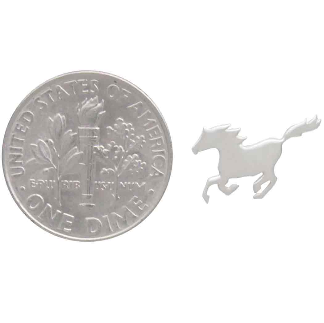 Sterling Silver Running Horse Post Earrings - Poppies Jewelry