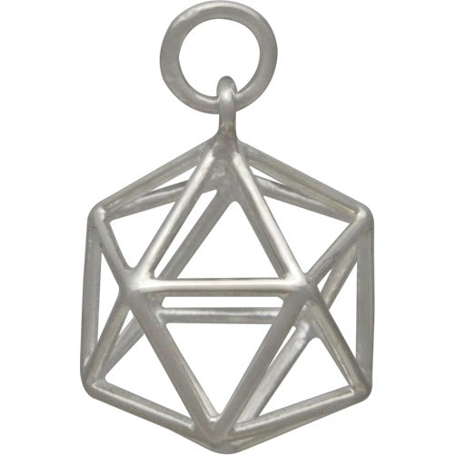Sacred Geometry Charm - Wire Icosahedron Pendant