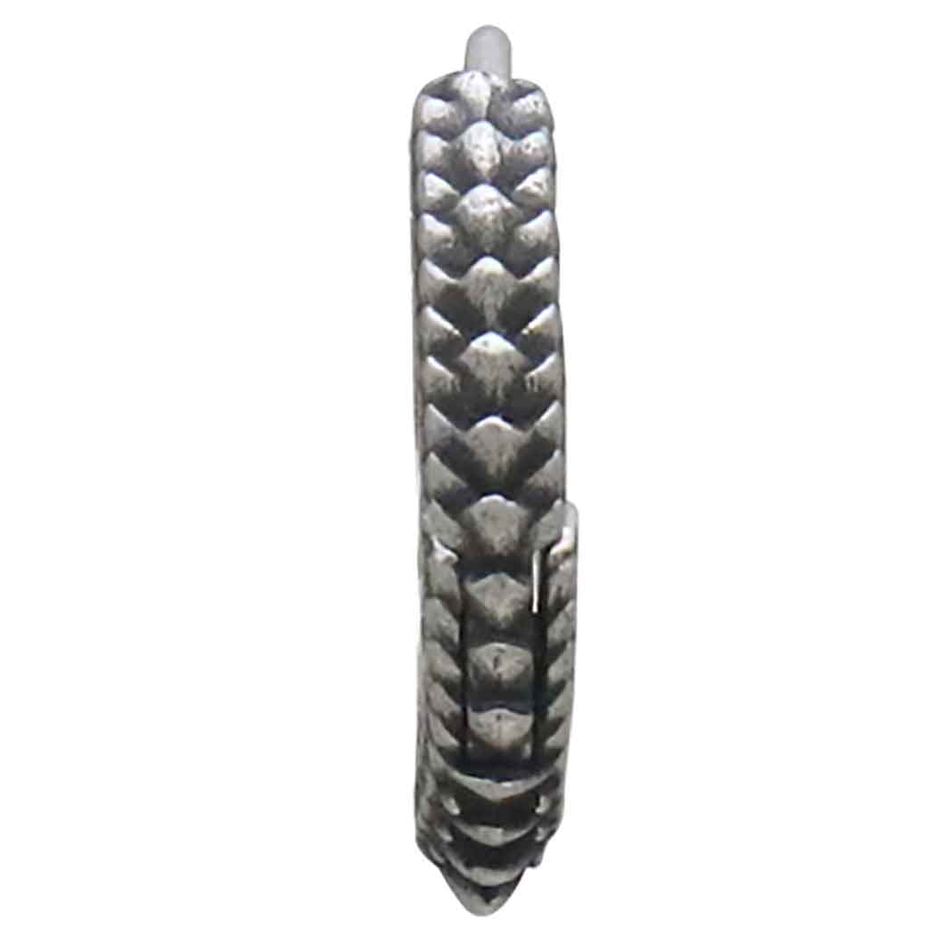 Sterling Silver Dragon Scale Huggie Hoop - Poppies Jewelry