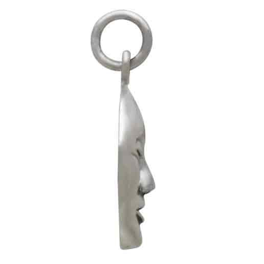 Sterling Silver Serene Goddess Face Pendant - Poppies Jewelry