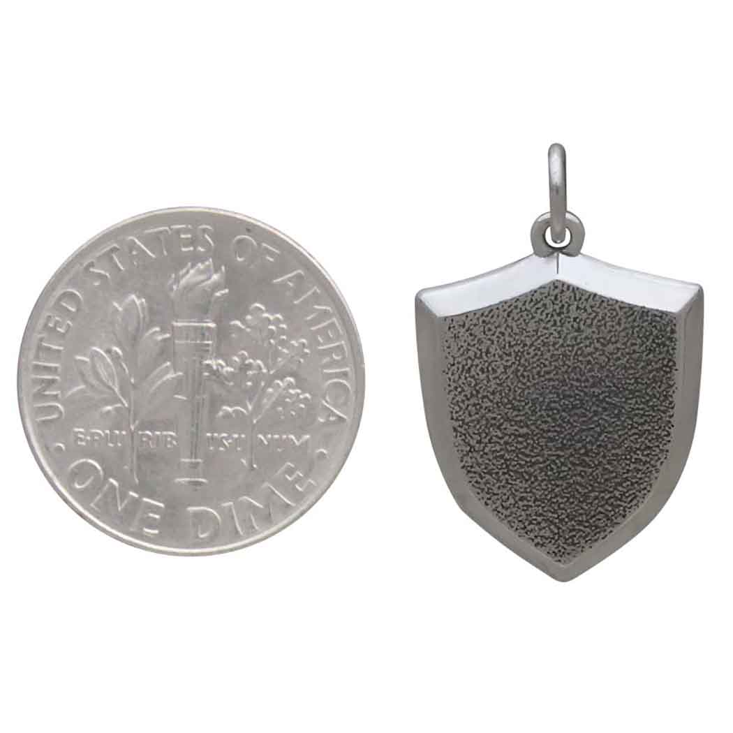 Sterling Silver Shield Charm - Tia Tynette Designs