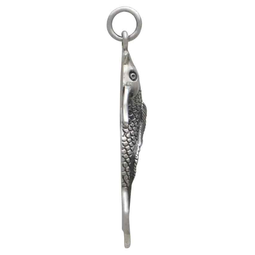 Sterling Silver Single Koi Charm - Poppies Jewelry