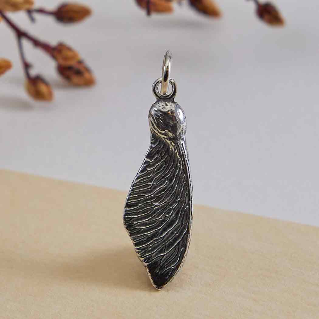 Sterling Silver Single Maple Seed Pod Charm  Tia Tynette Designs