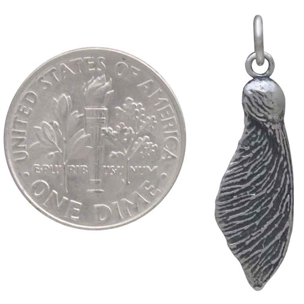 Sterling Silver Single Maple Seed Pod Charm  Tia Tynette Designs