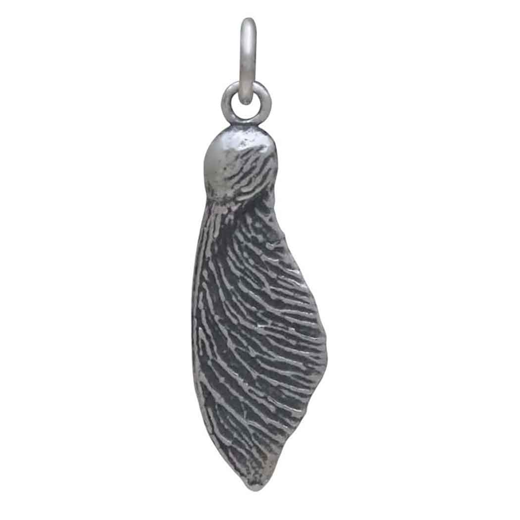 Sterling Silver Single Maple Seed Pod Charm  Tia Tynette Designs