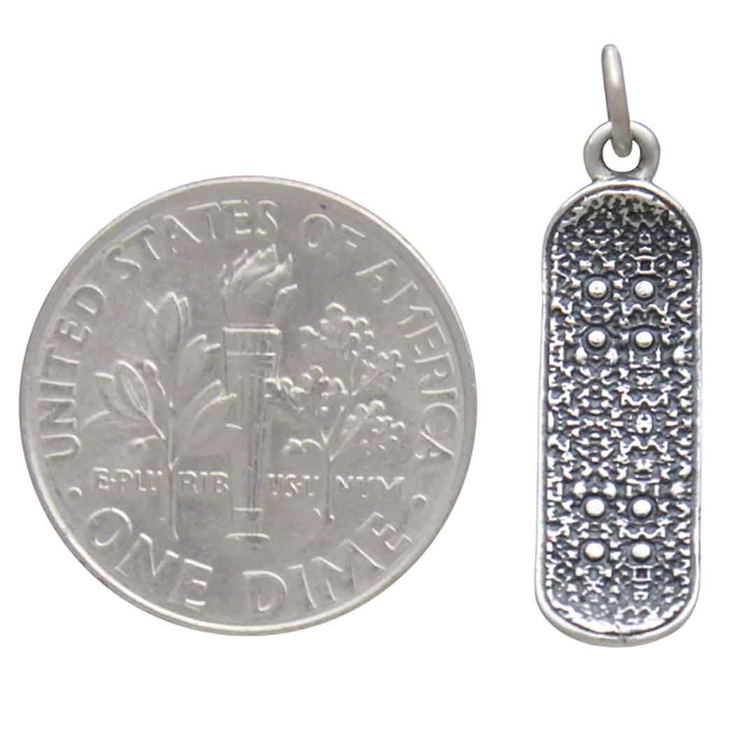 Sterling Silver Skateboard Charm - Tia Tynette Designs