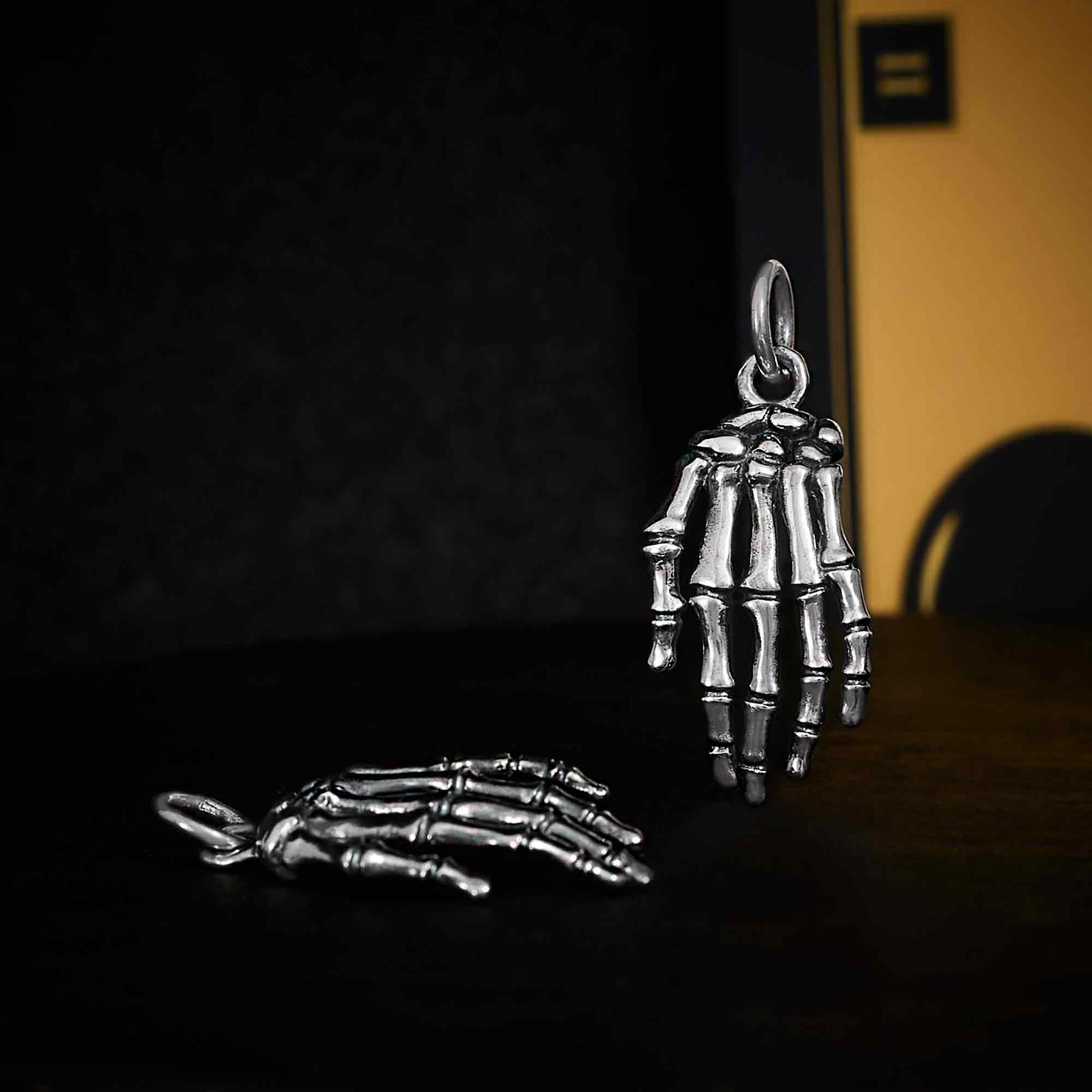 Sterling Silver Skeleton Hand Charm