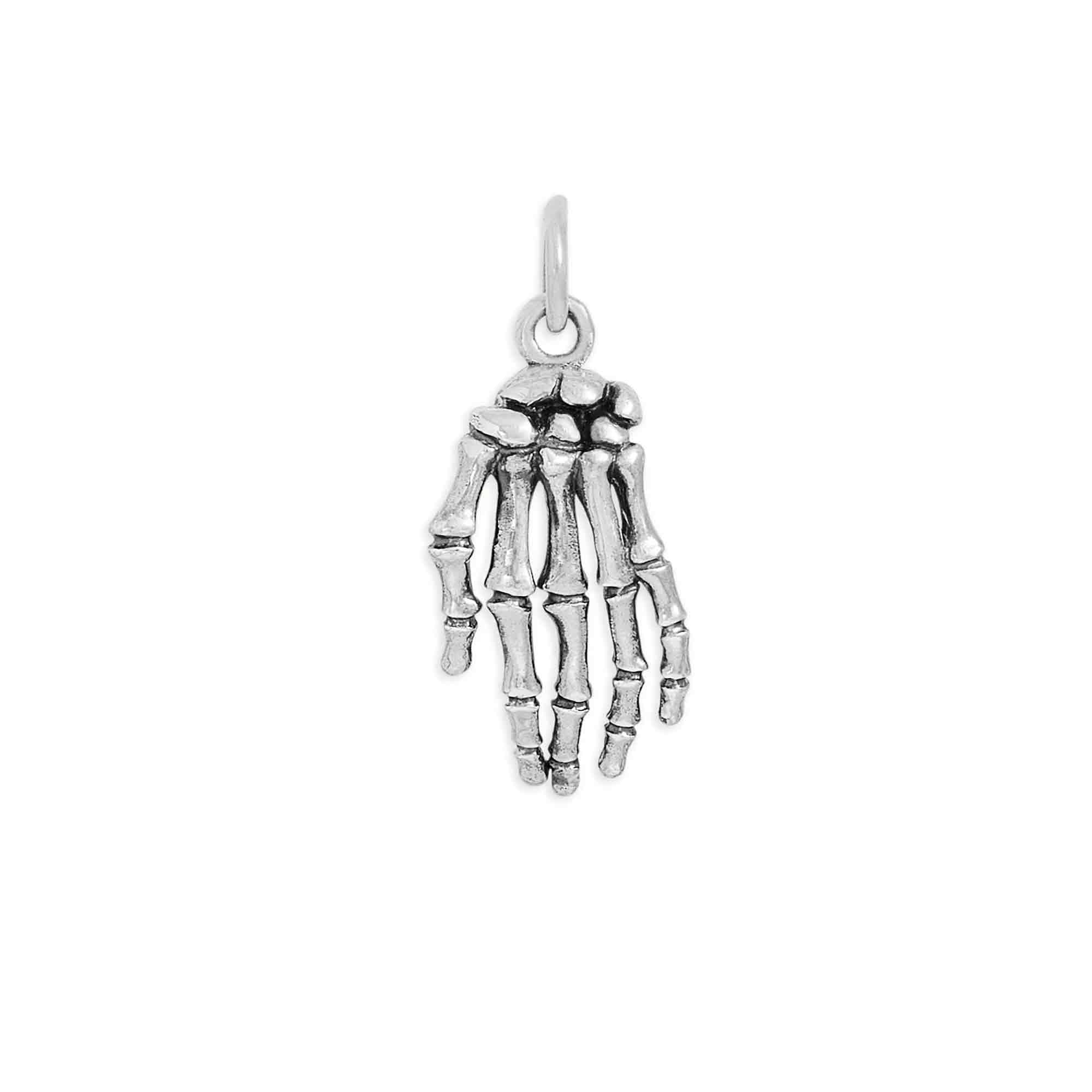 Sterling Silver Skeleton Hand Charm