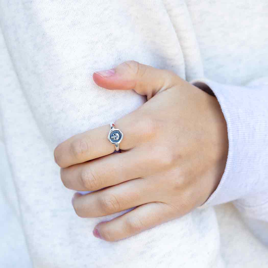 Sterling Silver Skull Wax Seal Ring - Poppies Beads N' More