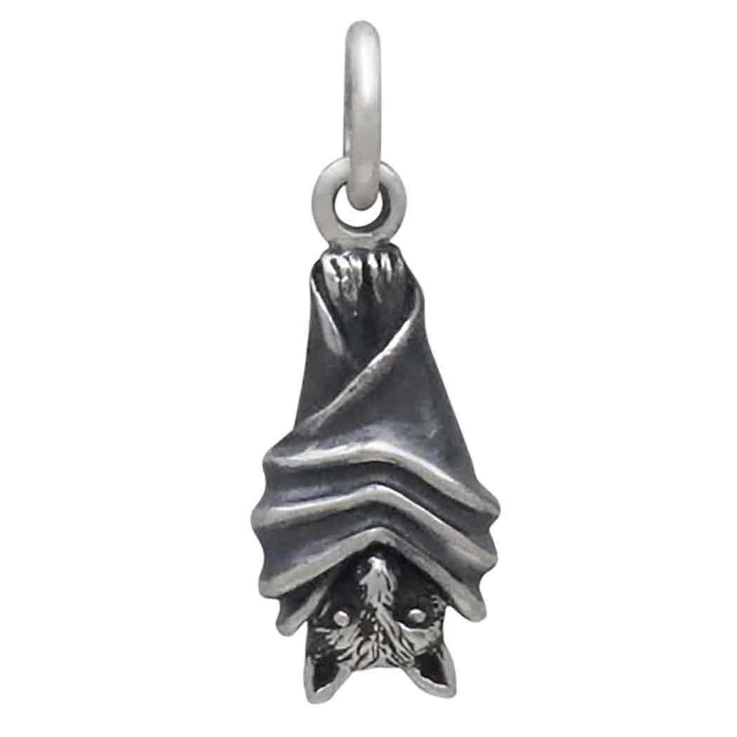 Sterling Silver  Small Hanging Bat Charm - Tia Tynette Designs