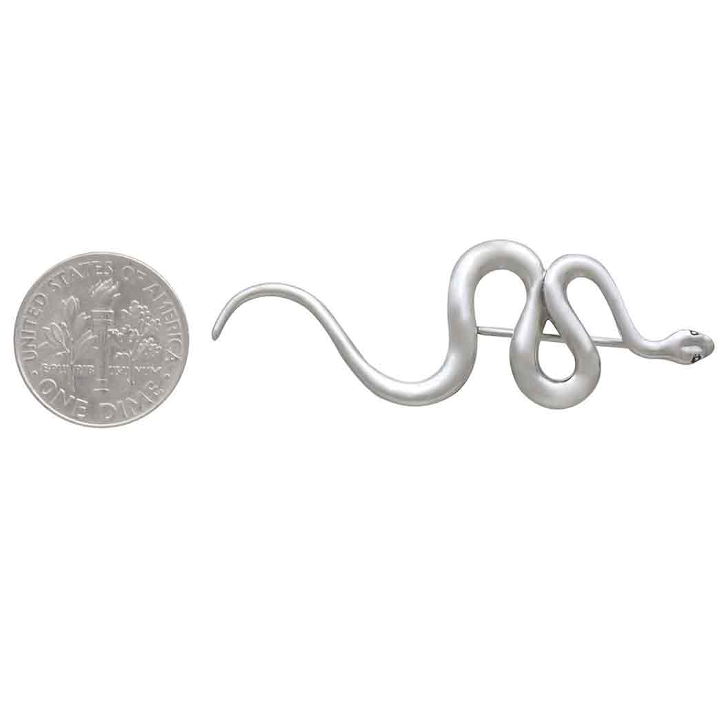 Sterling Silver Snake Brooch