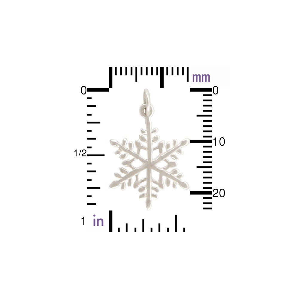 Sterling Silver Snowflake Charm Christmas Charms - Poppies Jewelry