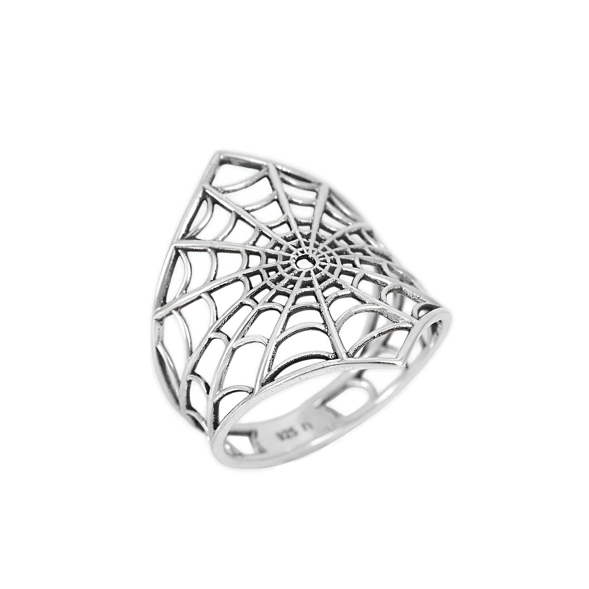Sterling Silver Spiderweb Ring - Poppies Jewelry