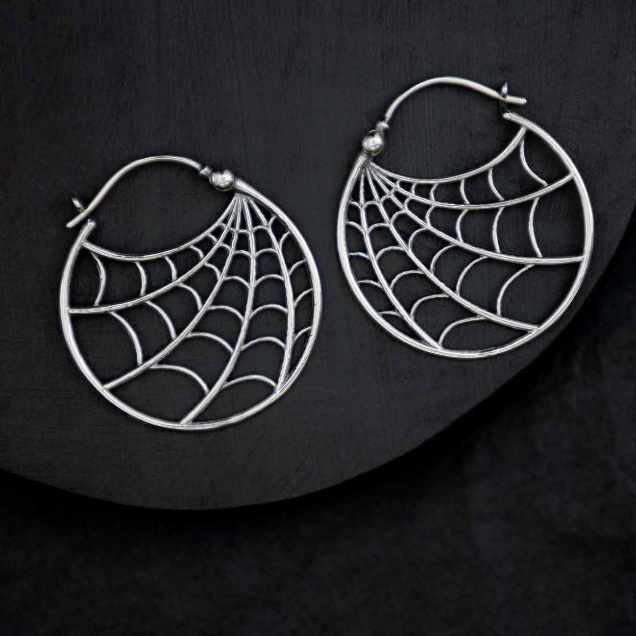 Spiderweb Hoop Earrings