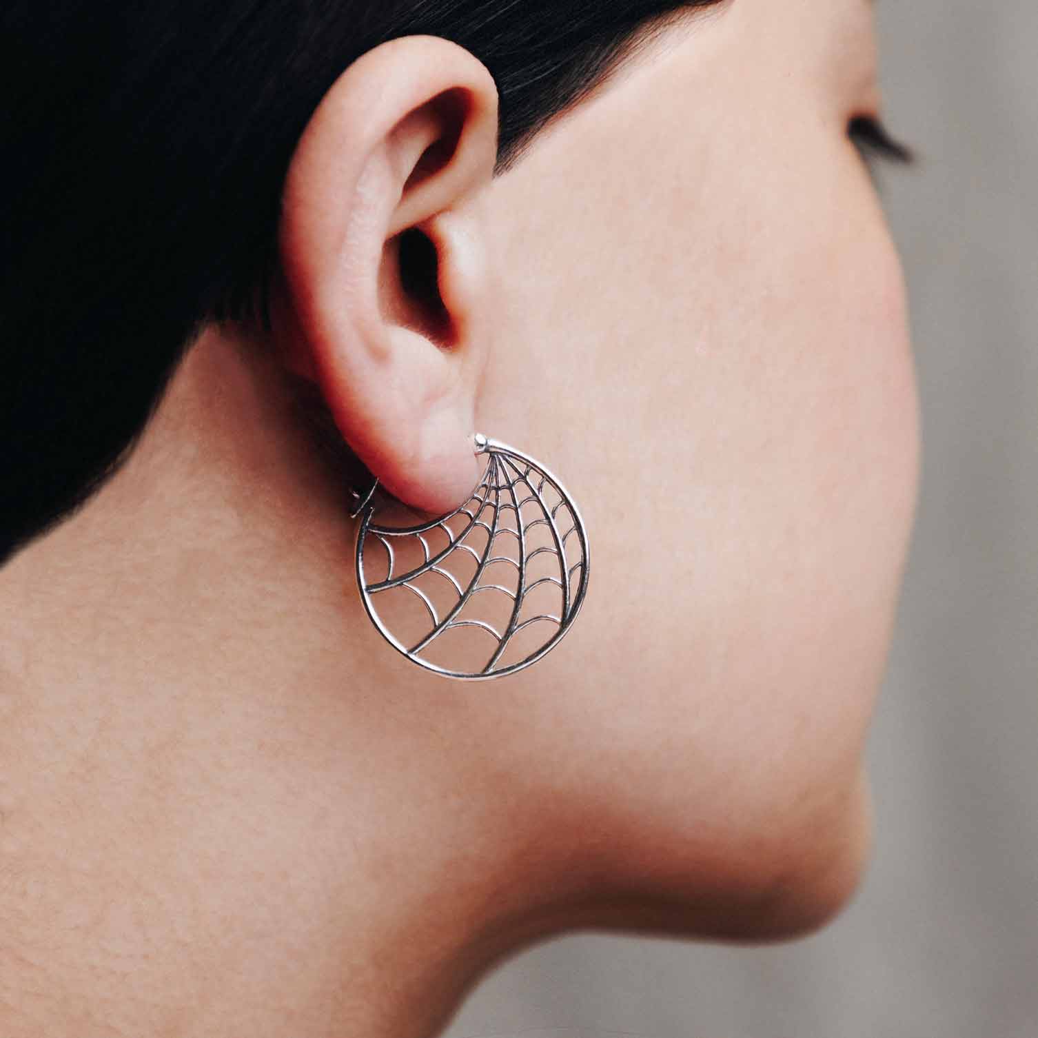 Spiderweb Hoop Earrings