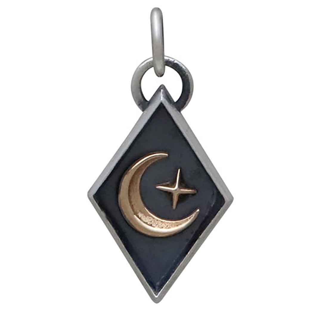 Mixed Metal Star and Moon Shadow Box Charm