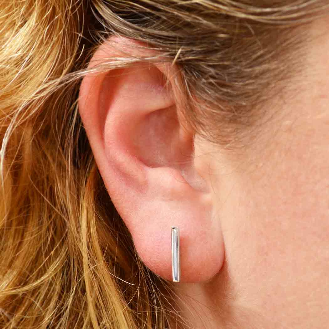 Sterling Silver Stud Earrings - Bar Post Earring - Poppies Jewelry