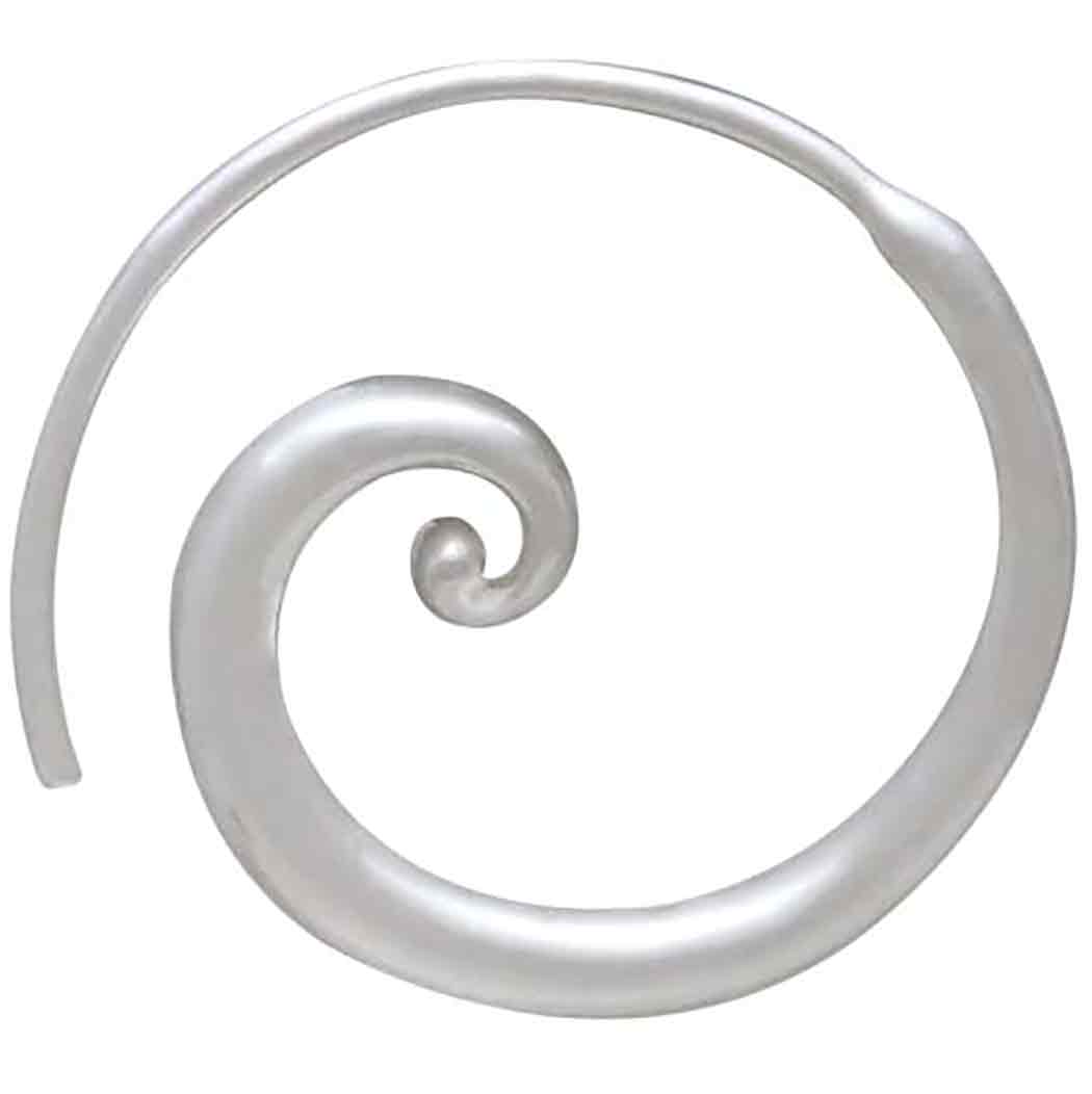 Sterling Silver Tapered Swirl Hoop Earrings - Poppies Jewelry