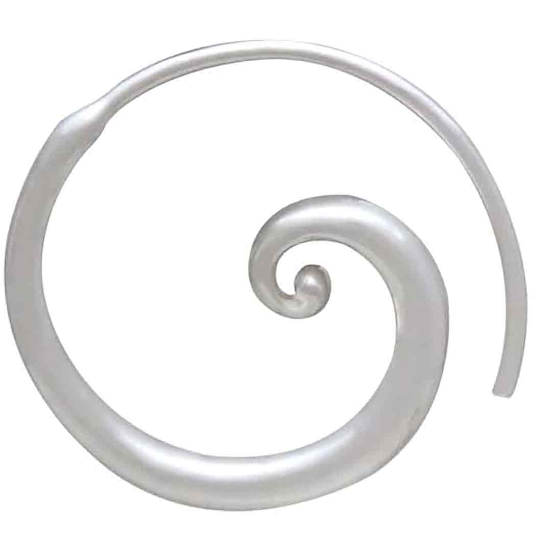 Sterling Silver Tapered Swirl Hoop Earrings - Poppies Jewelry