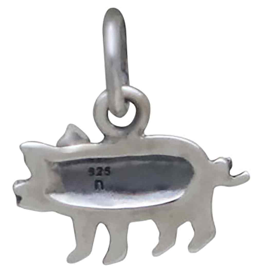 Sterling Silver Tiny Pig Charm