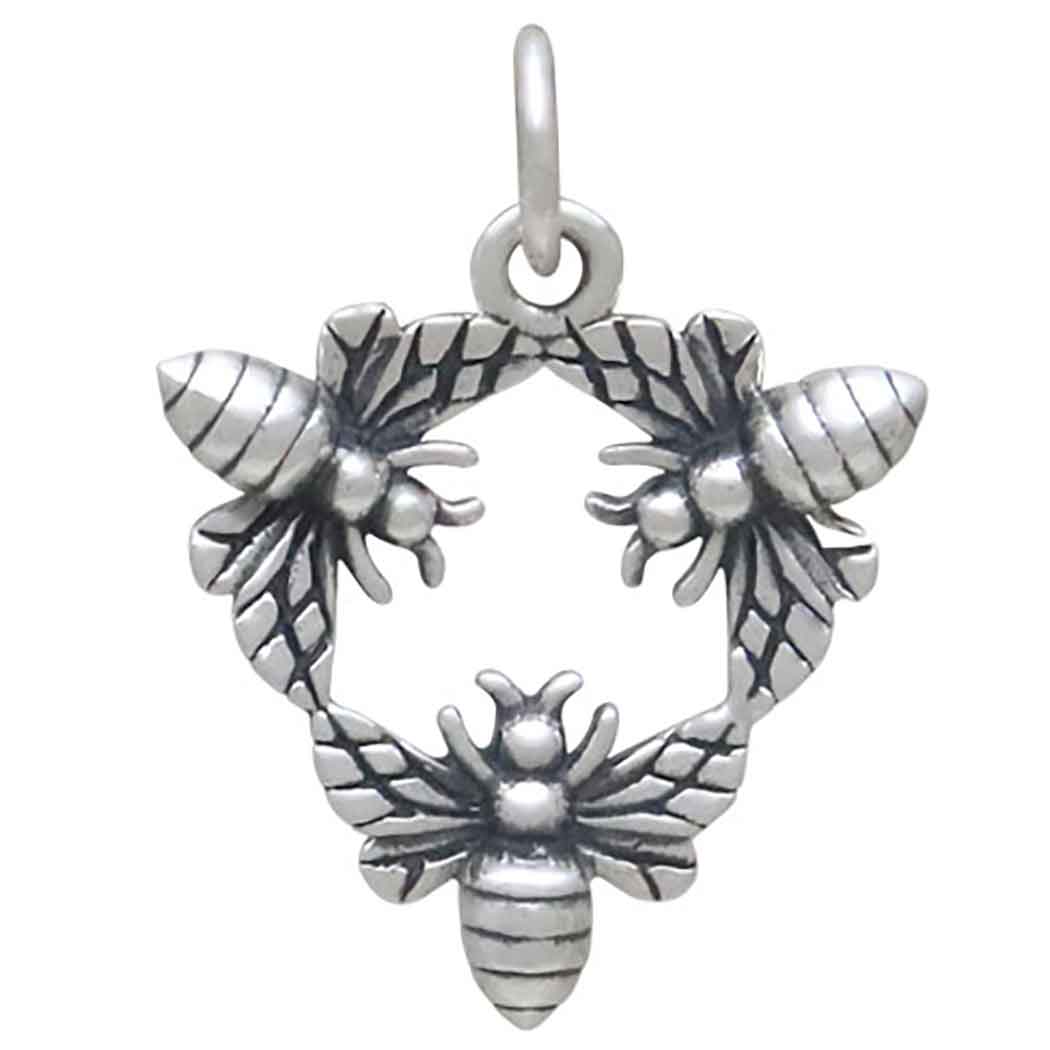 Sterling Silver Triple Bee Charm