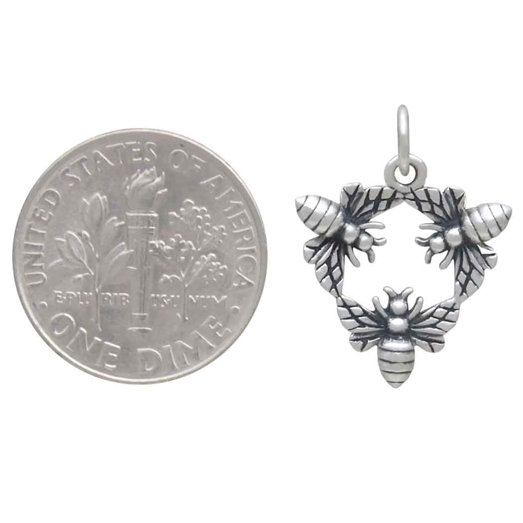 Sterling Silver Triple Bee Charm