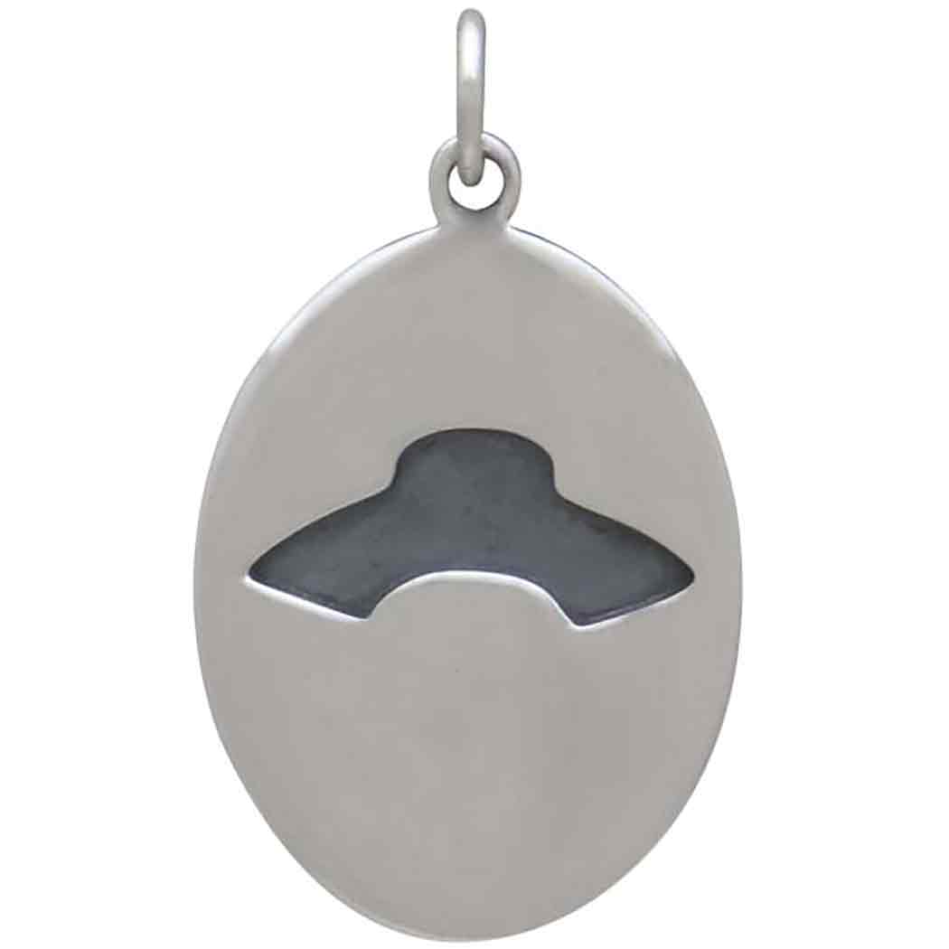 Sterling Silver UFO in Clouds Pendant - Poppies Jewelry