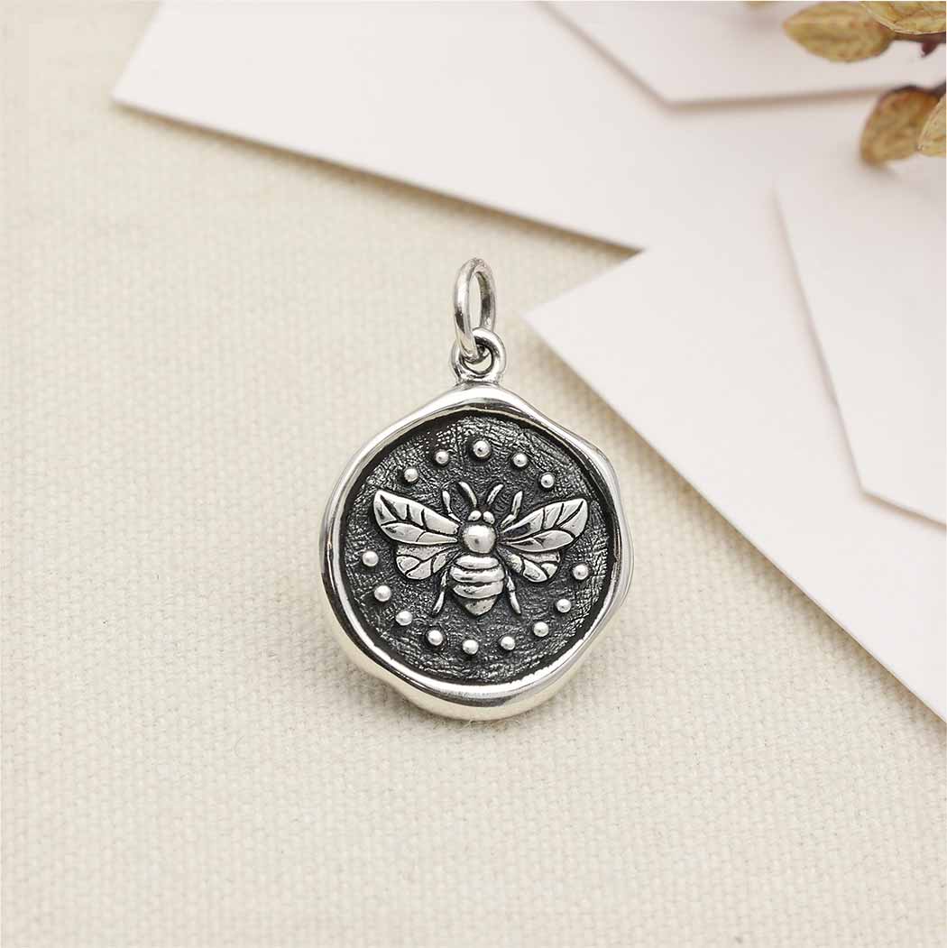 Sterling Silver Wax Seal Bee Charm - Tia Tynette Designs