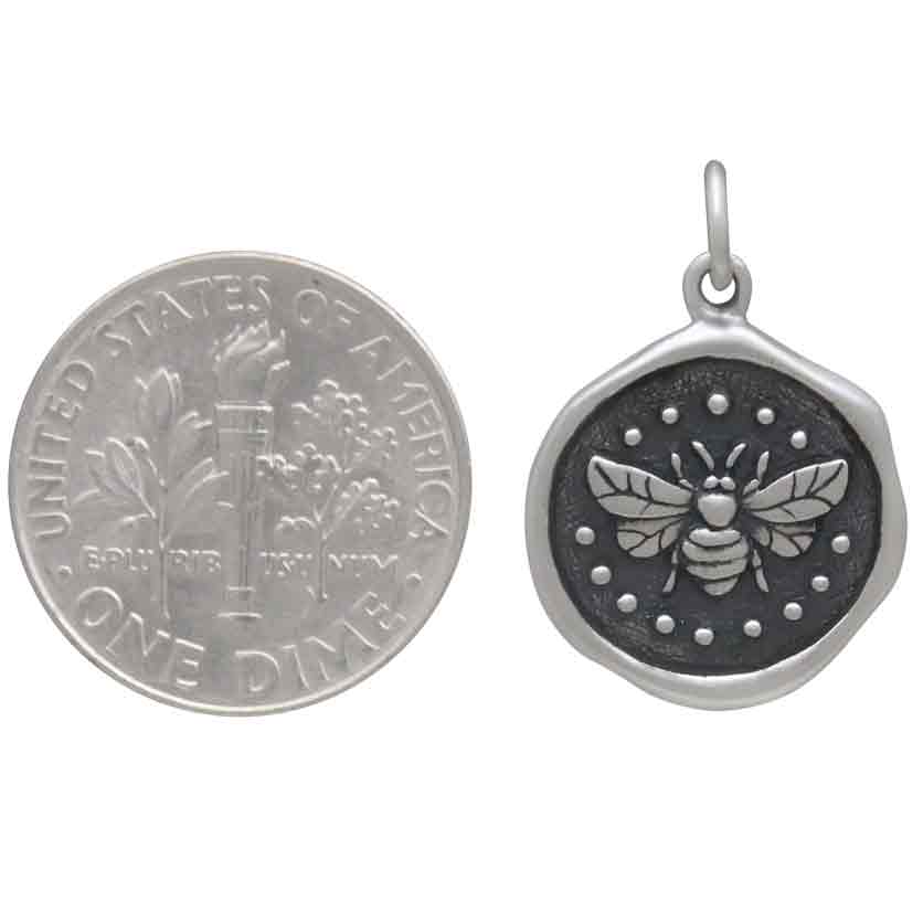 Sterling Silver Wax Seal Bee Charm - Tia Tynette Designs