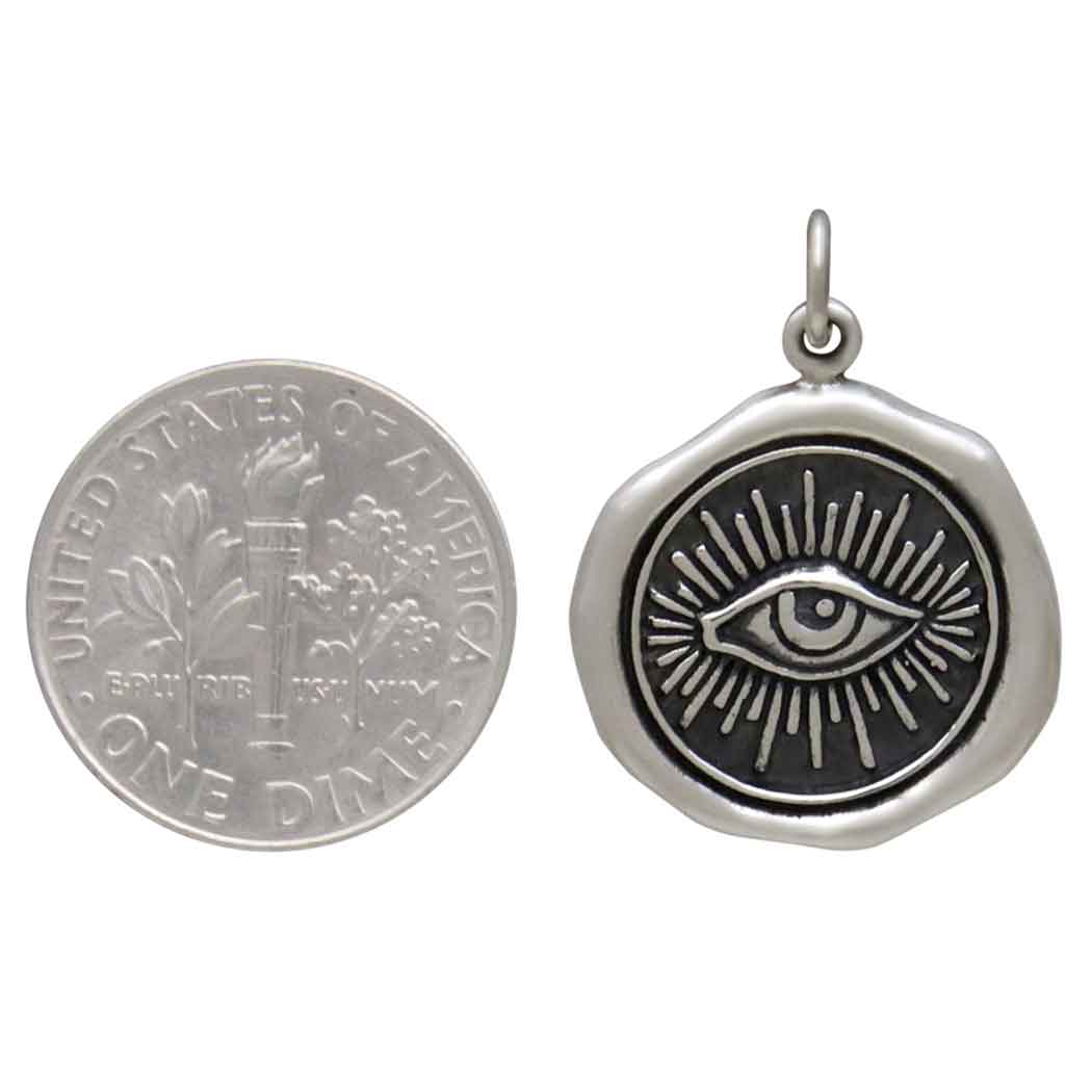 Sterling Silver Wax Seal Eye Charm - Tia Tynette Designs