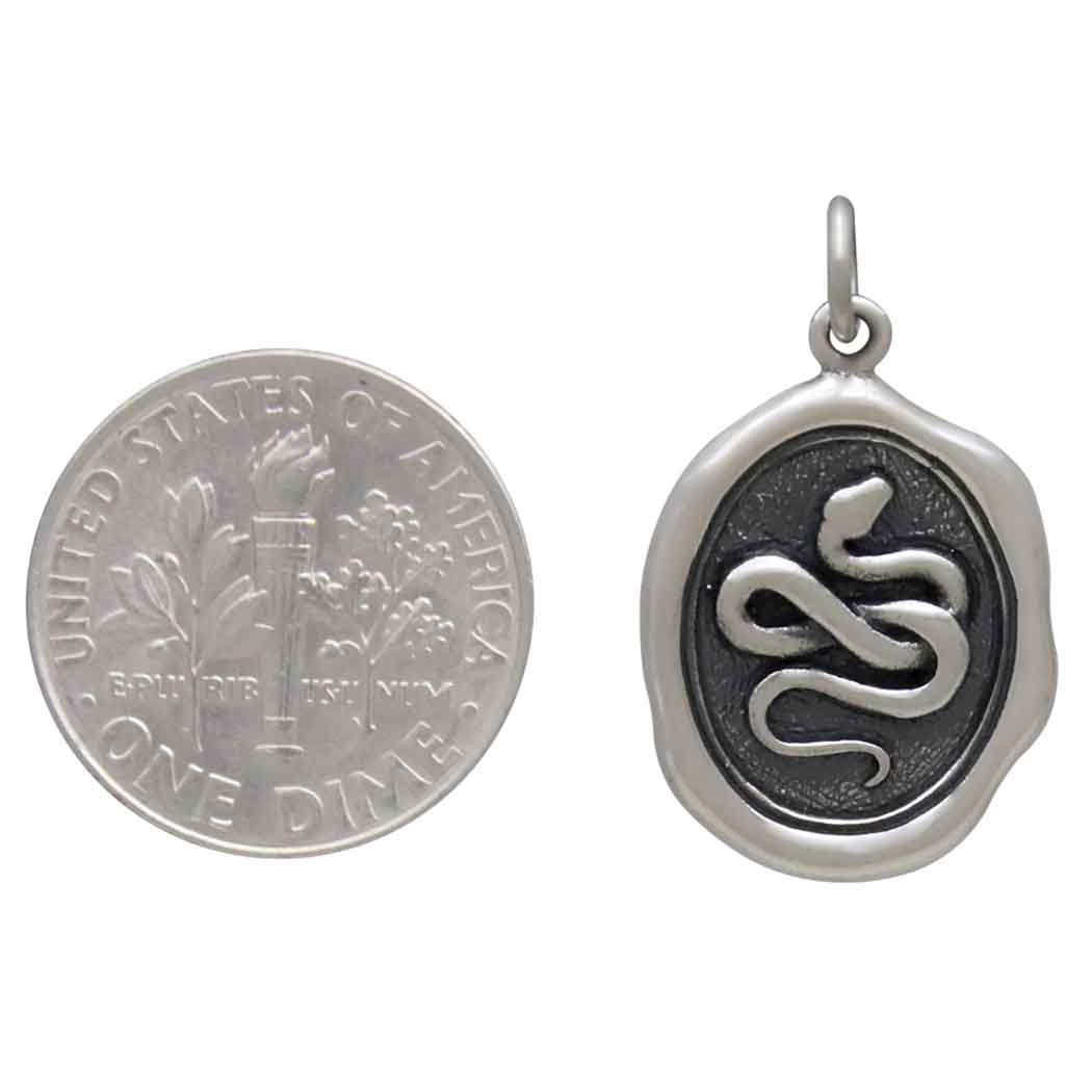 Sterling Silver Wax Seal Snake Charm