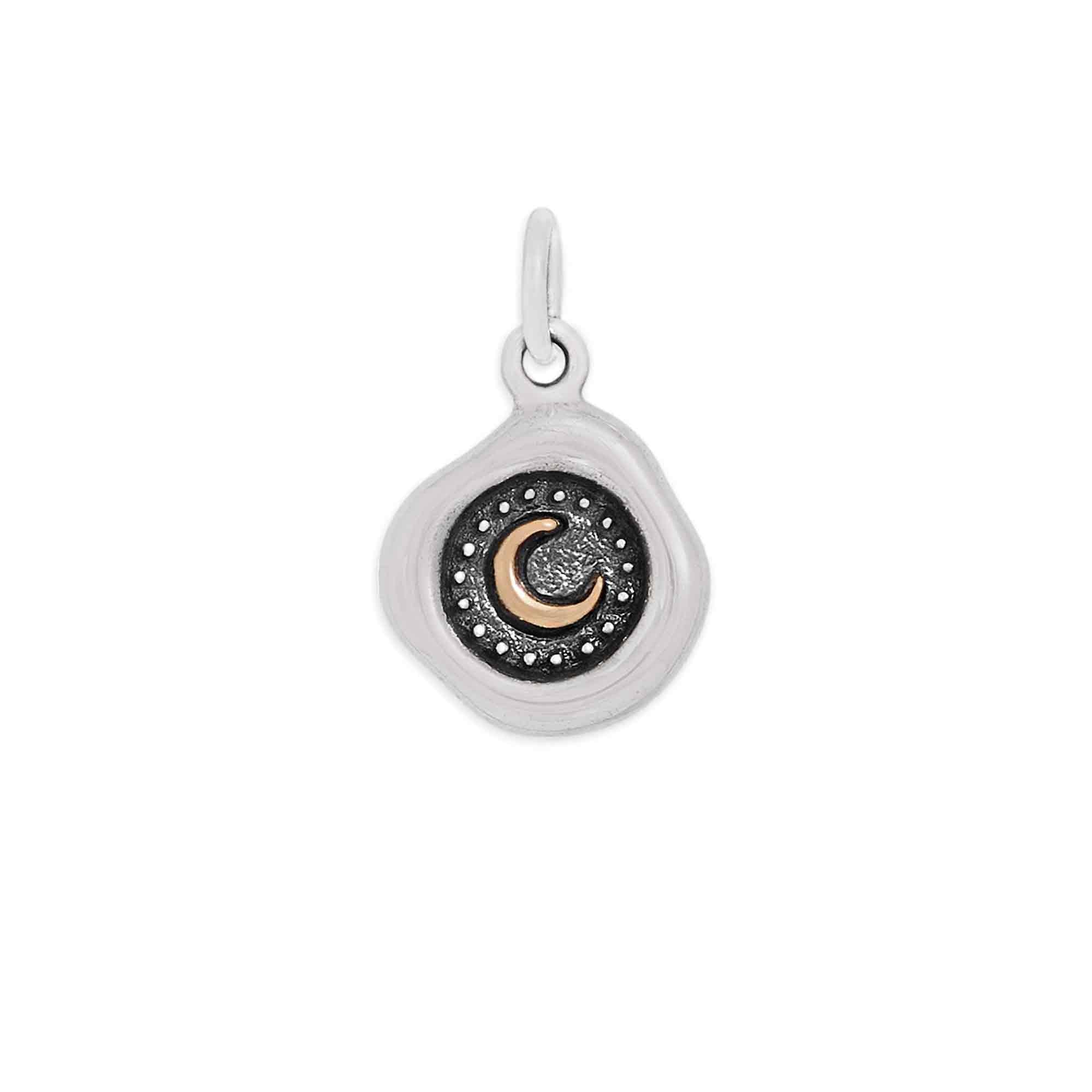 Silver Wax Seal with Bronze Crescent Moon Charm
