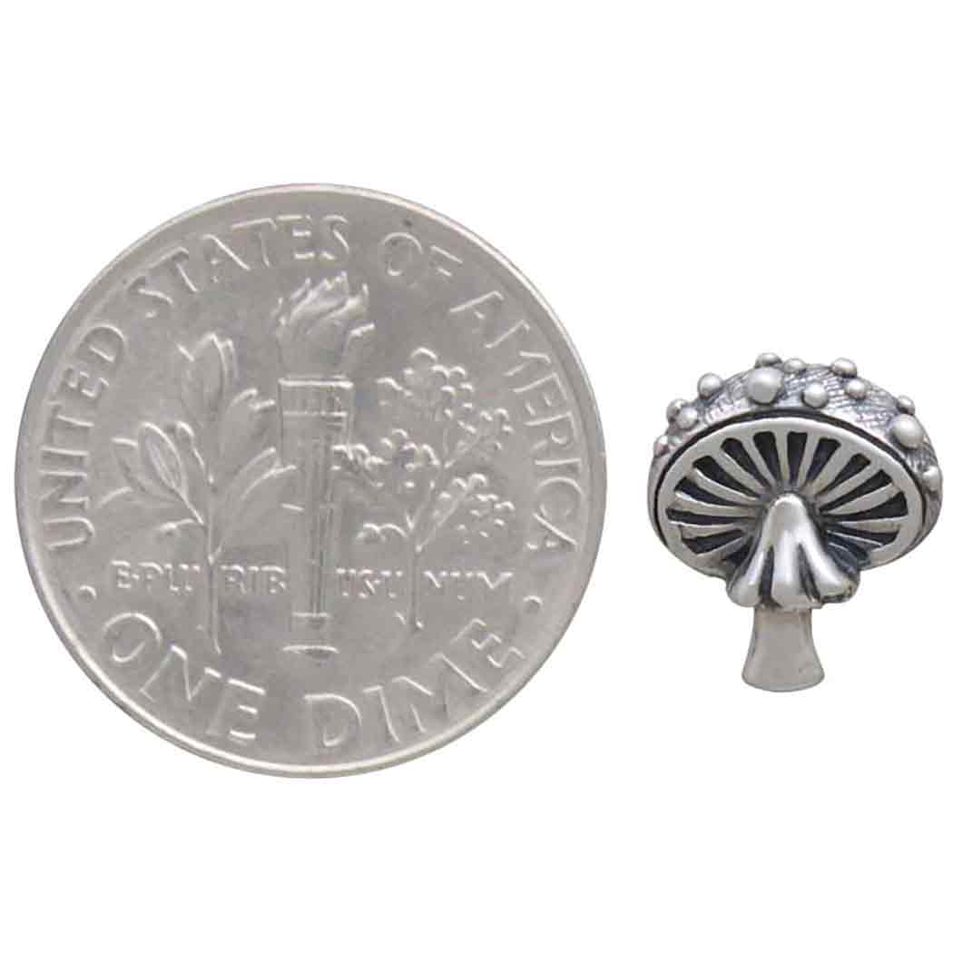 Sterling Silver Agaric Mushroom Post Earrings - Poppies Jewelry