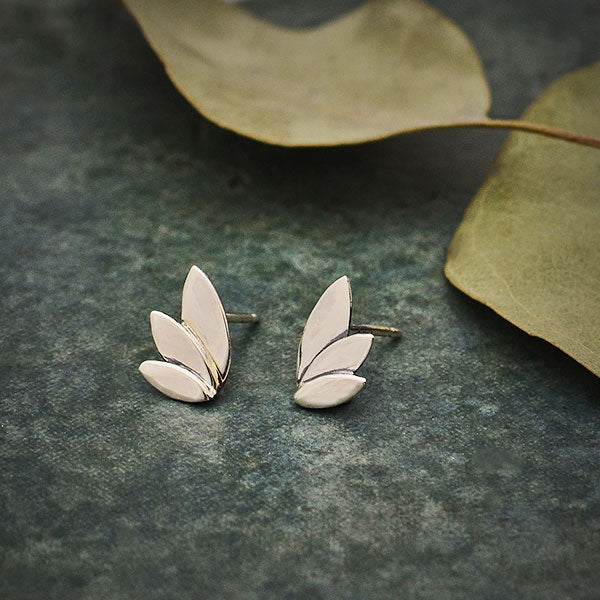 Sterling Silver Three Petal Post Earrings - Poppies Beads n' More