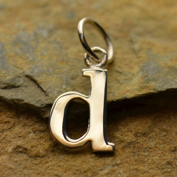 Sterling Silver Lowercase Typewriter Letter Charm - Poppies Beads n' More