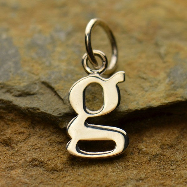 Sterling Silver Lowercase Typewriter Letter Charm - Poppies Beads n' More