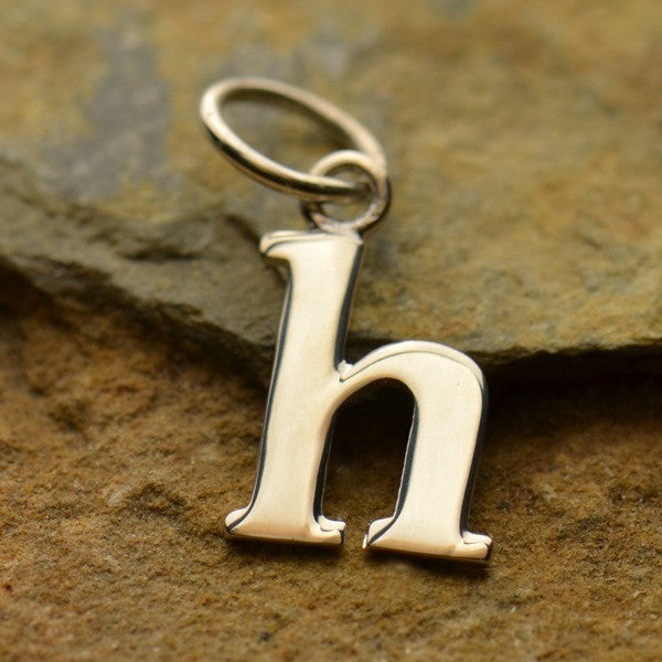 Sterling Silver Lowercase Typewriter Letter Charm - Poppies Beads n' More